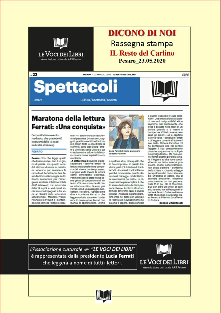 9_2020.05.23_Il Resto del Carlino_Solidea Vitali Rosati